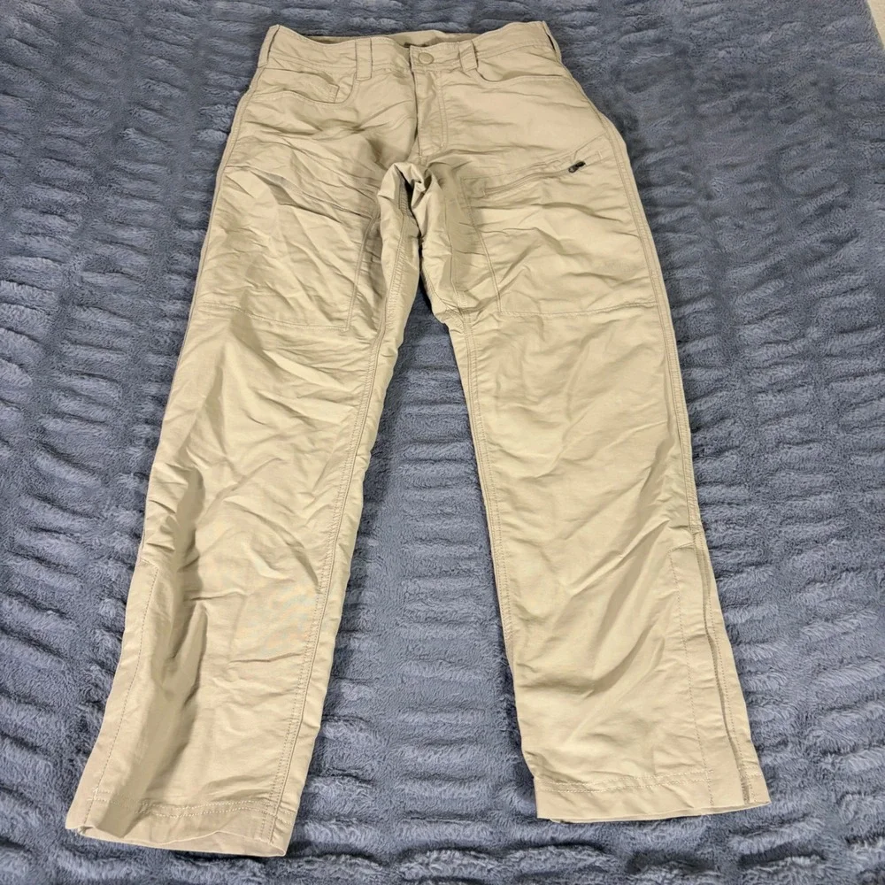 The North Face Mens 30 Regular Khaki Nylon Hiking Cargo Pants Tan AT231